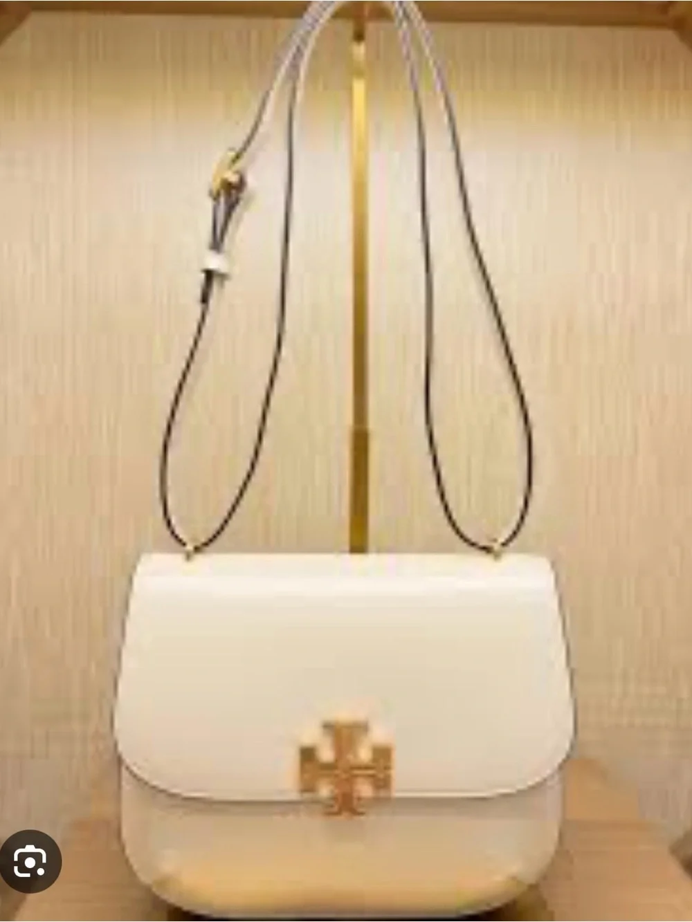 Tory Burch Cream Eleanor Crossbody Slim Saddle Bag